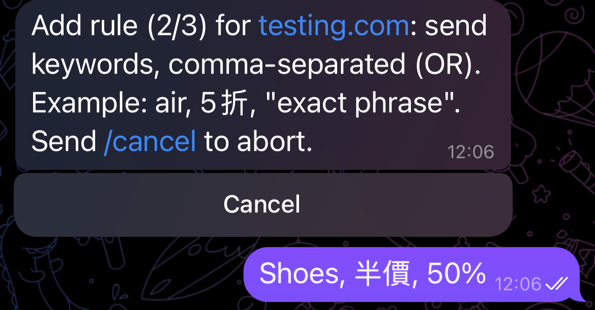 Add rule prompting for keywords